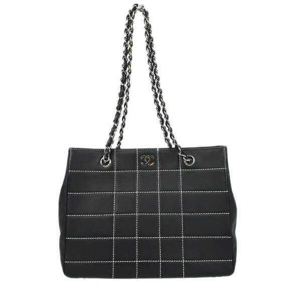 Chanel Black Calfskin Wild Stitch Choco Bar Chain Handbag XX40118 - Picture 1 of 7